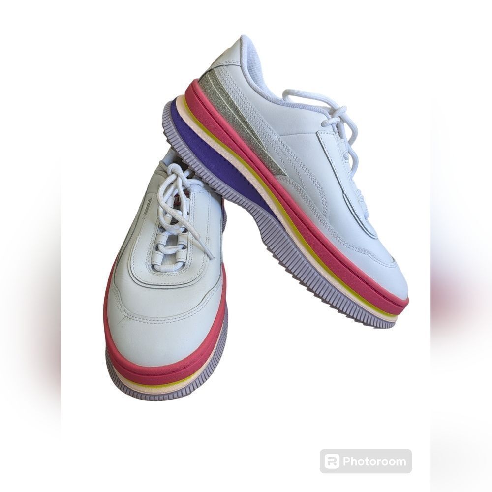 PUMA DEVA ‘90s POP SNEAKERS PINK WHITE PURPLE Women’s Size 9.5. the shoes in ver